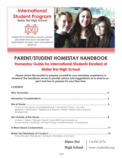 International Student Program Parent/StuDent HoMeStay HanDbook
