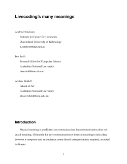 Livecoding`s many meanings