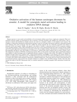 Oxidative activation of the human carcinogen chromate by arsenite