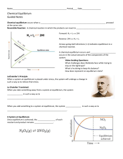 Chemical Equilibrium Guided Notes