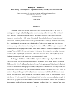 Ecological Livelihoods: Rethinking