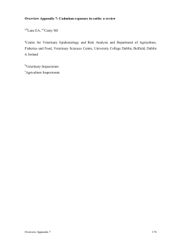 Overview Appendix 7 - Department of Agriculture