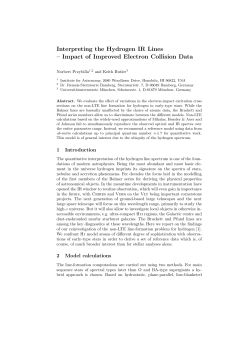 Interpreting the Hydrogen IR Lines - Dr. Karl Remeis