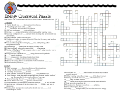 Energy Crossword Puzzle