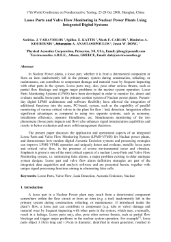 Loose Parts and Valve Flow Monitoring in Nuclear