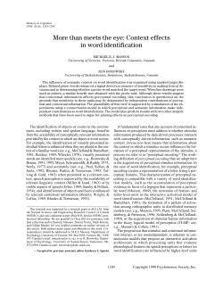 More than meets the eye: Context effects in word identification