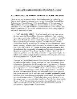 Reemployment of Retired Members: Federal Tax Issues