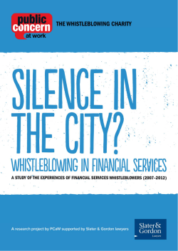 Whistleblowing in Financial Services