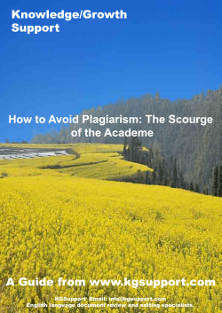 How to Avoid Plagiarism: The Scourge of the Academe