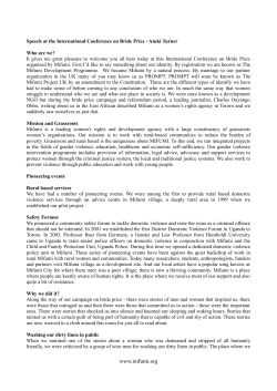 MIFUMI Bride Price Conference 2004