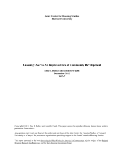 Crossing Over to An Improved Era of Community Development