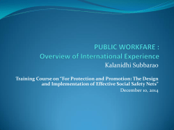 public workfare: overview of international experience