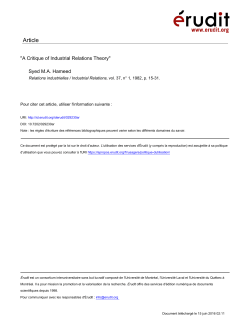 A Critique of Industrial Relations Theory