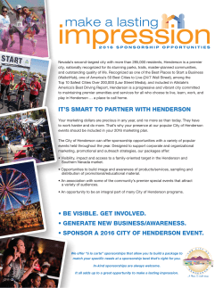 2016 Henderson Sponsorship Packet