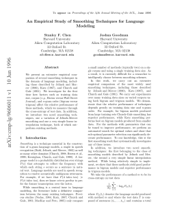 An empirical study of smoothing techniques for language modeling