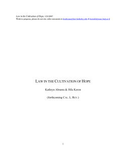 law in the cultivation of hope