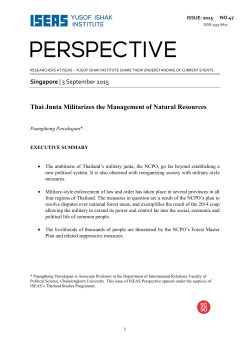 Thai Junta Militarizes the Management of Natural Resources