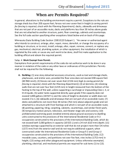 When are Permits Required - City of Brainerd, Minnesota