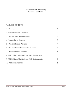 AS Password Guidelines - Montana State University