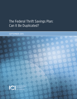 The Federal Thrift Savings Plan: Can It Be Duplicated?