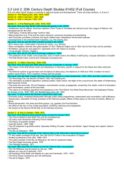3.2 Unit 2: 20th Century Depth Studies 91452 (Full Course)
