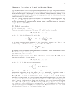 Chapter 6. Comparison of Several Multivariate Means. 6.1 Paired