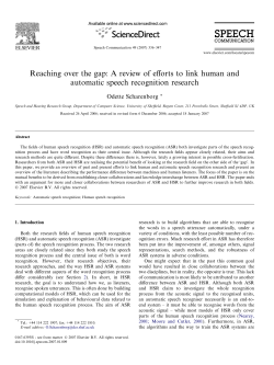A review of efforts to link human and automatic speech recognition