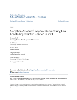Starvation-Associated Genome Restructuring Can Lead to