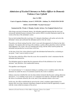 Admission of Excited Utterance to Police Officer in DV