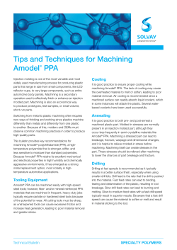 Tips and Techniques for Machining Amodel&reg; PPA