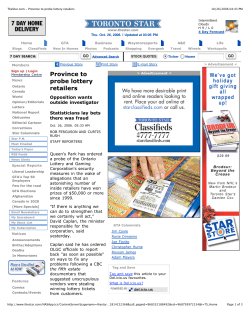 TheStar.com - Province to probe lottery retailers