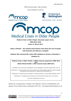 Today is Monday - University of Nottingham