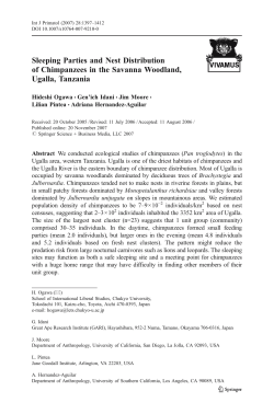 Sleeping Parties and Nest Distribution of Chimpanzees in the