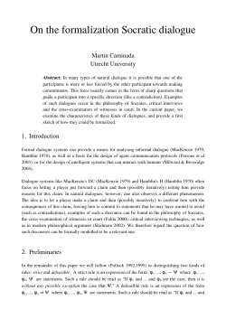 On the formalization Socratic dialogue