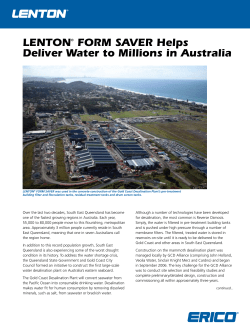 LENTON&reg; FORM SAVER Helps Deliver Water to Millions in