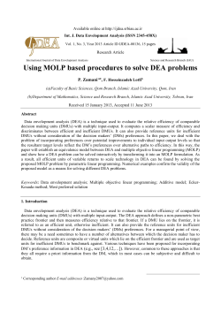 procedures to solve DEA problems Using MOLP based