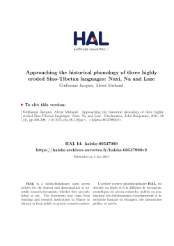 Approaching the historical phonology of three highly eroded Sino
