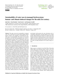 Sustainability of water uses in managed hydrosystems: human