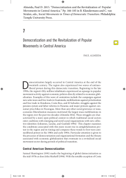 Democratization and the Revitalization of Popular Movements in