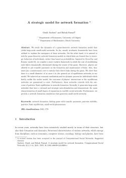 A strategic model for network formation