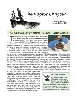 Summer Edition 2016 - Three Rivers Avian Center