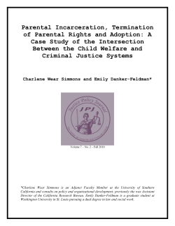 Parental Incarceration, Termination of Parental Rights and Adoption