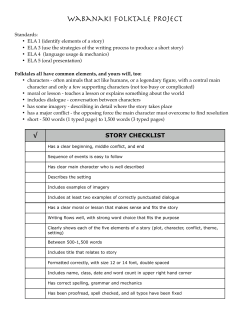 Folktale Rubric:Assignment2