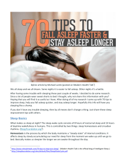 70 Tips to Improve Sleep