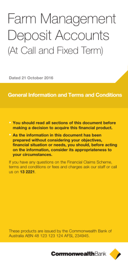 Farm Management Deposit Accounts