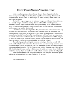 George Bernard Shaw: Pygmalion-review