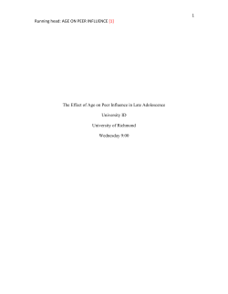 The Effect of Age on Peer Influence in Late Adolescence