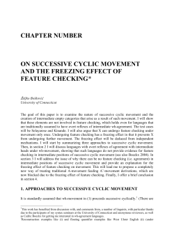 On Successive Cyclic Movement and the