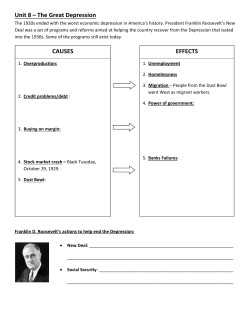 Unit 8 – The Great Depression CAUSES EFFECTS