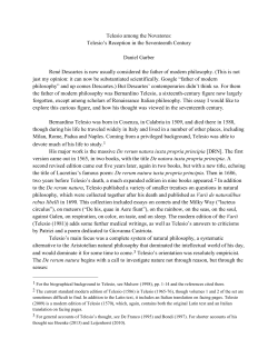 Telesio among the Novatores - University of Colorado Boulder